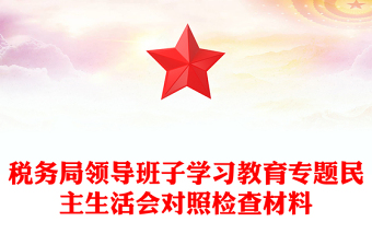 稅務(wù)局領(lǐng)導(dǎo)班子學(xué)習(xí)教育專題民主生活會對照檢查材料