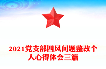 2021黨支部四風(fēng)問題整改個(gè)人心得體會(huì)三篇