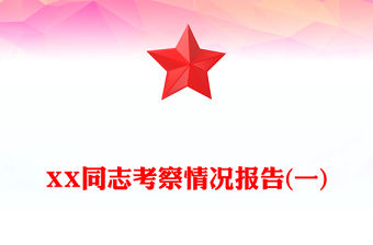 XX同志考察情況報告(一)