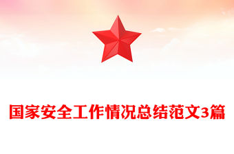 國家安全工作情況總結范文3篇