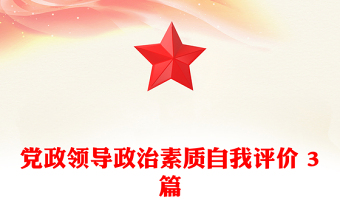 黨政領(lǐng)導(dǎo)政治素質(zhì)自我評(píng)價(jià) 3篇