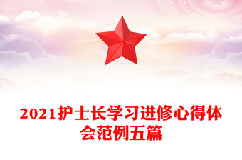 2021護(hù)士長(zhǎng)學(xué)習(xí)進(jìn)修心得體會(huì)范例五篇