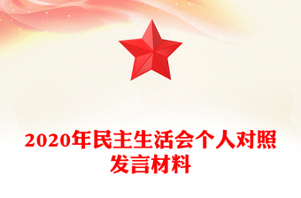 2020年民主生活會個人對照發(fā)言材料