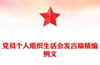 黨員個人組織生活會發言稿精編例文