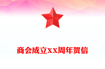商會成立XX周年賀信