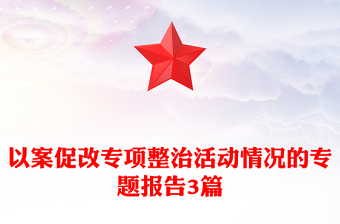 以案促改專項整治活動情況的專題報告3篇