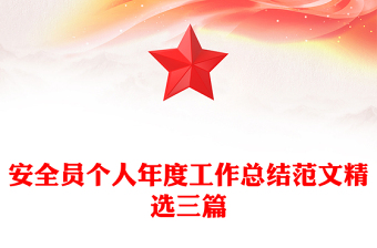 安全員個人年度工作總結(jié)范文精選三篇