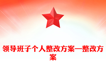 領導班子個人整改方案—整改方案
