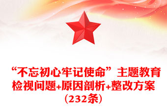 “不忘初心牢記使命”主題教育檢視問題+原因剖析+整改方案(232條)