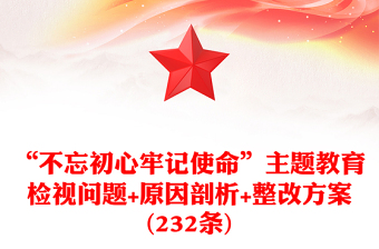 “不忘初心牢記使命”主題教育檢視問題+原因剖析+整改方案(232條)