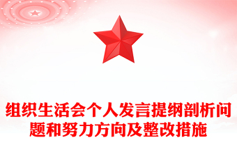 組織生活會個人發(fā)言提綱剖析問題和努力方向及整改措施