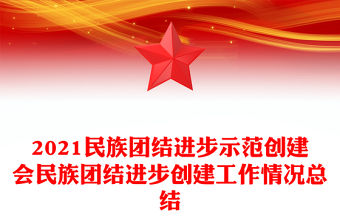 2021民族團結進步示范創建會民族團結進步創建工作情況總結