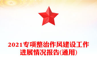 2021專項整治作風建設工作進展情況報告(通用)