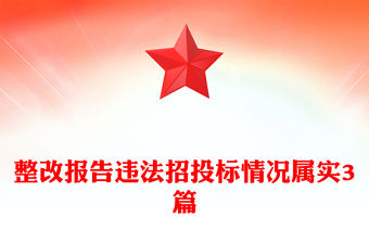 整改報告違法招投標情況屬實3篇