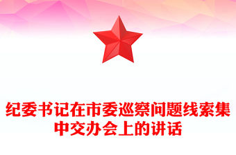紀(jì)委書(shū)記在市委巡察問(wèn)題線索集中交辦會(huì)上的講話