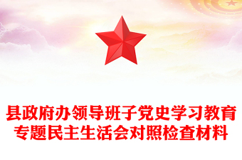 縣政府辦領(lǐng)導(dǎo)班子黨史學(xué)習(xí)教育專題民主生活會(huì)對(duì)照檢查材料