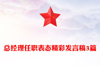 總經理任職表態精彩發言稿3篇