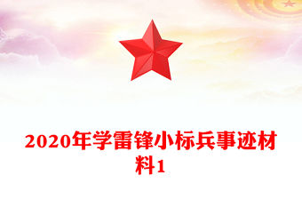 2020年學雷鋒小標兵事跡材料1