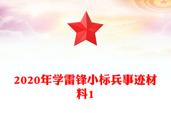 2020年學(xué)雷鋒小標(biāo)兵事跡材料1