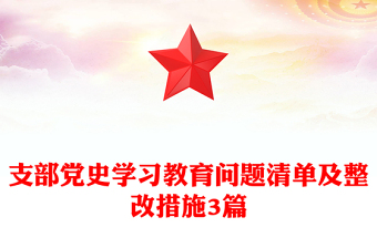 支部黨史學習教育問題清單及整改措施3篇