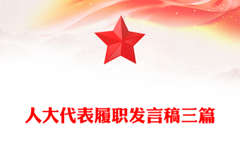 人大代表履職發(fā)言稿三篇