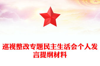 巡視整改專題民主生活會個人發言提綱材料