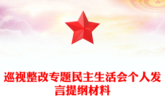 巡視整改專題民主生活會個人發(fā)言提綱材料