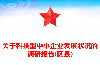 關于科技型中小企業發展狀況的調研報告(區縣)