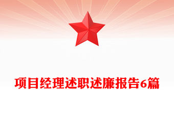 項目經理述職述廉報告6篇