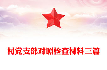 村黨支部對照檢查材料三篇