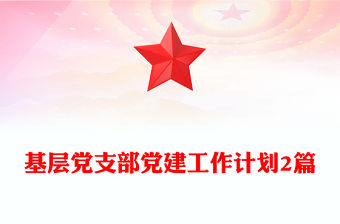 基層黨支部黨建工作計劃2篇