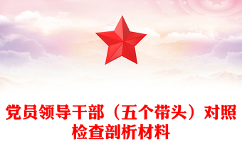 黨員領(lǐng)導(dǎo)干部（五個帶頭）對照檢查剖析材料