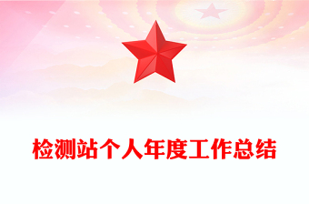 檢測站個人年度工作總結