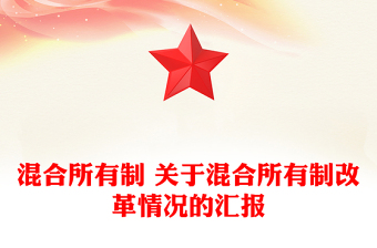 混合所有制 關(guān)于混合所有制改革情況的匯報(bào)