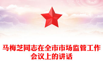 馬梅芝同志在全市市場監管工作會議上的講話