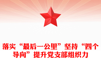 落實“最后一公里”堅持“四個導向”提升黨支部組織力