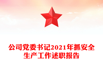 公司黨委書記2021年抓安全生產(chǎn)工作述職報(bào)告