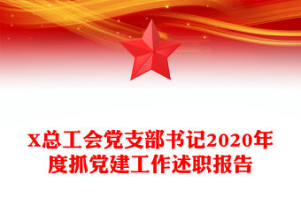 X總工會黨支部書記2020年度抓黨建工作述職報告