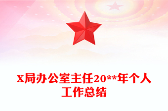 X局辦公室主任20**年個(gè)人工作總結(jié)