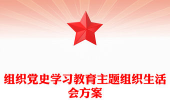 組織黨史學(xué)習(xí)教育主題組織生活會方案