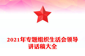 2021年專題組織生活會領導講話稿大全