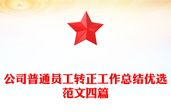 公司普通員工轉(zhuǎn)正工作總結(jié)優(yōu)選范文四篇