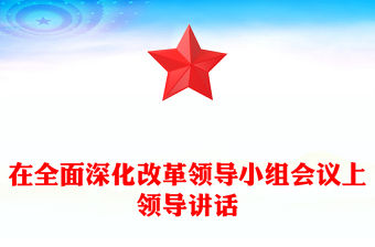 在全面深化改革領導小組會議上領導講話