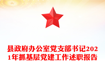 縣政府辦公室黨支部書記2021年抓基層黨建工作述職報(bào)告