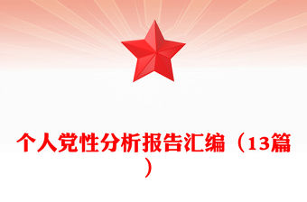 個人黨性分析報告匯編（13篇）