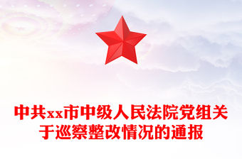 中共xx市中級人民法院黨組關于巡察整改情況的通報