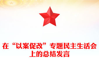 在“以案促改”專題民主生活會上的總結發言