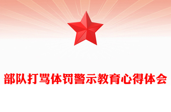 部隊(duì)打罵體罰警示教育心得體會(huì) 