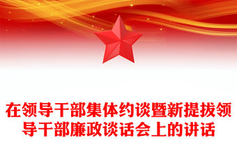 在領導干部集體約談暨新提拔領導干部廉政談話會上的講話