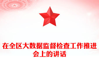 在全區大數據監督檢查工作推進會上的講話